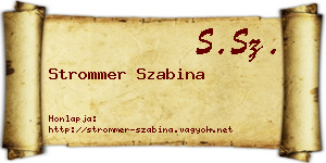 Strommer Szabina névjegykártya